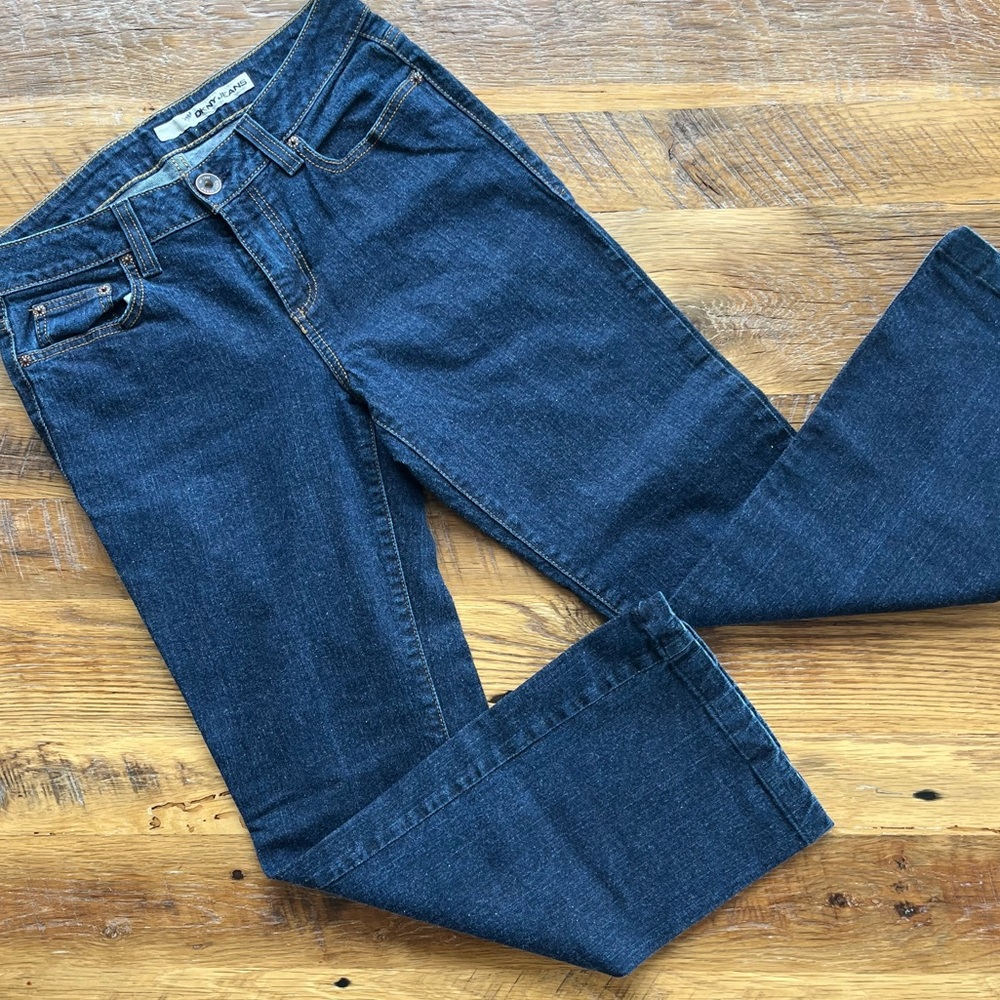 Vintage DKNY Dark Wash Kick Flare Jeans | 90s Mid Rise Ankle Denim | Size 10 - Picture 6 of 10